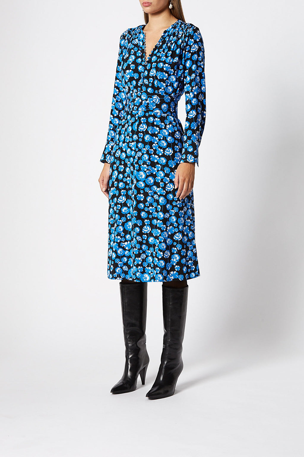 SILK POPPY PRINT DRESS