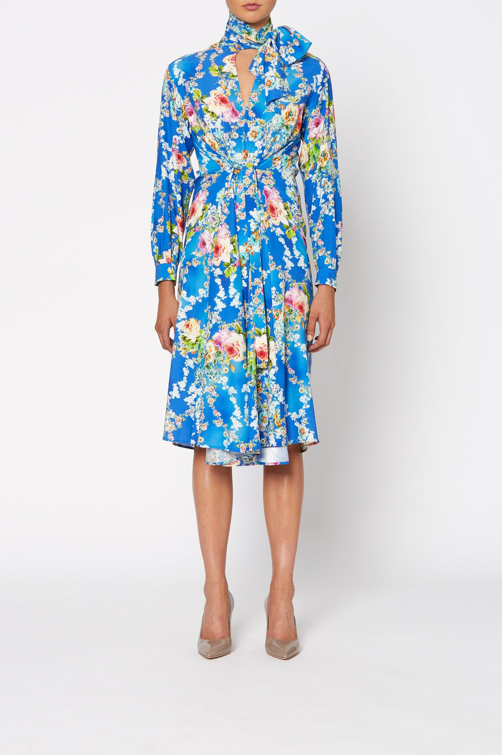 SILK BOUQUET PRINT DRESS