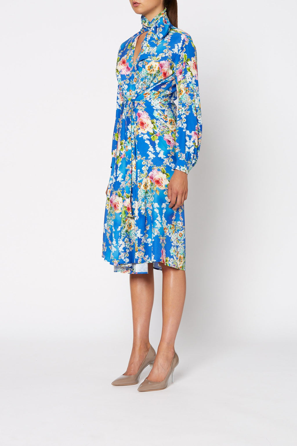 SILK BOUQUET PRINT DRESS