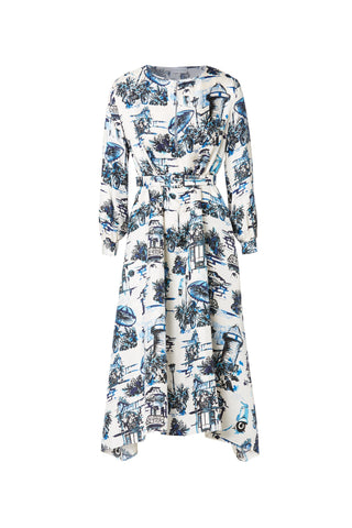 SILK SOUVENIR PRINT DRESS