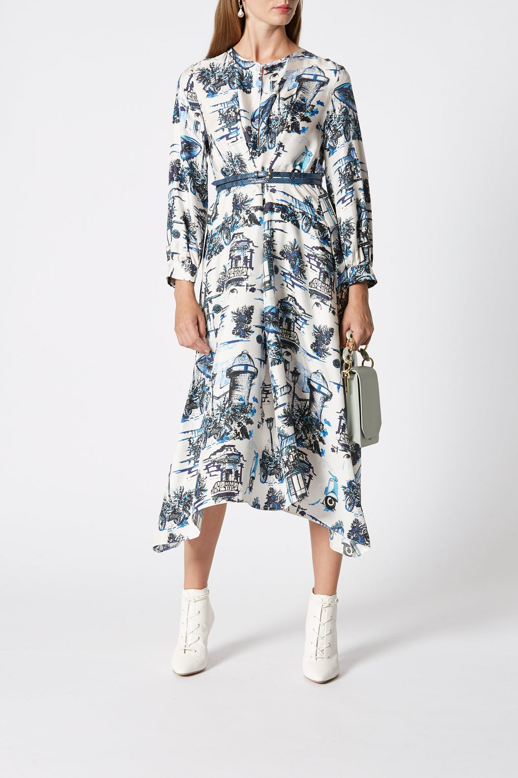 SILK SOUVENIR PRINT DRESS