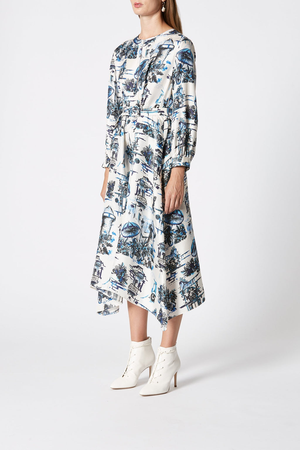 SILK SOUVENIR PRINT DRESS