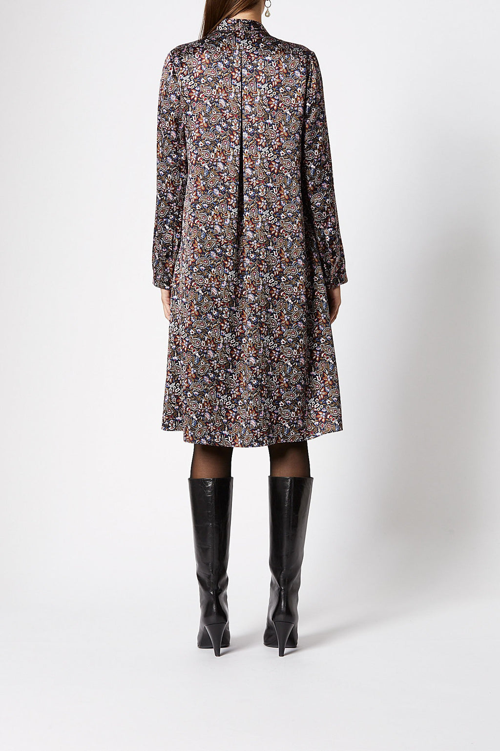 FLORAL TIE NECK DRESS