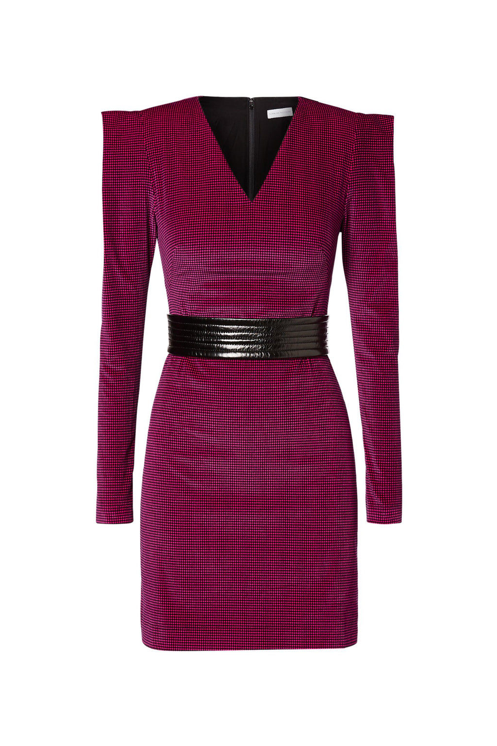 HOUNDSTOOTH VELVET DRESS