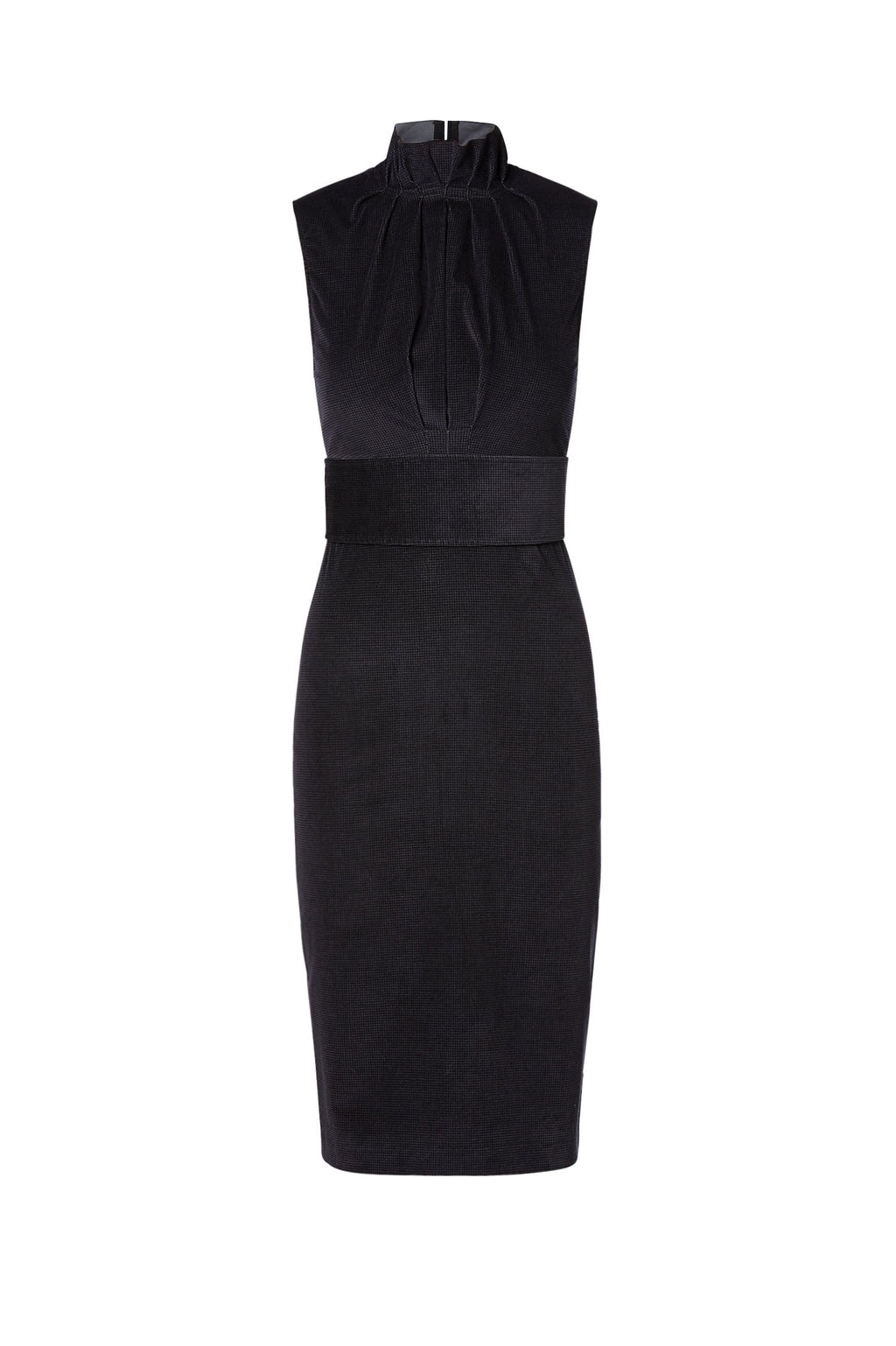 HOUNDSTOOTH VELVET PENCIL DRES