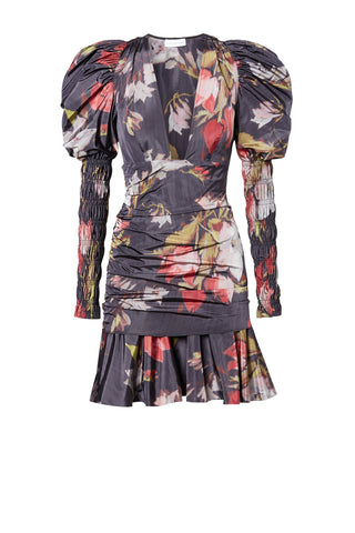 PRINTED TAFFETA DRESS