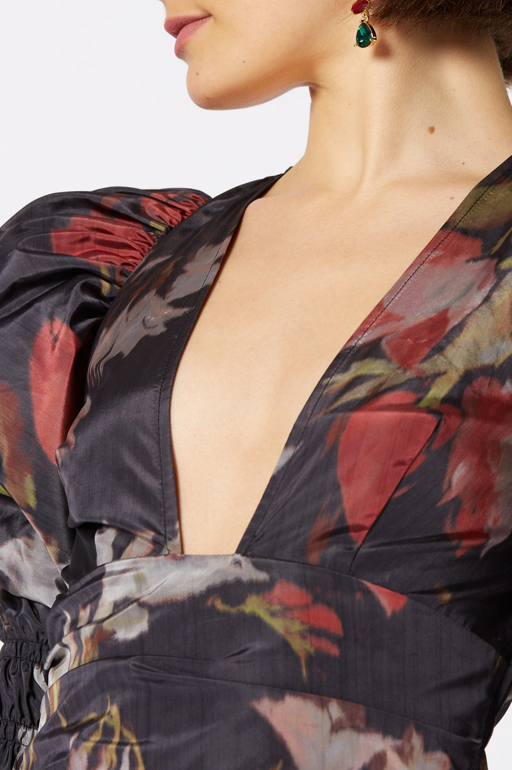PRINTED TAFFETA DRESS