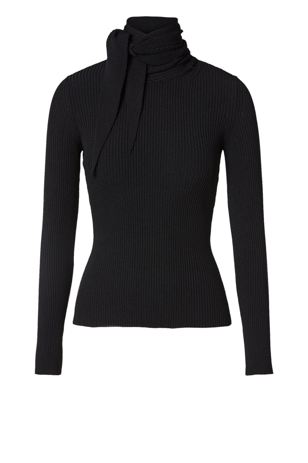 CREPE KNIT CRAVAT SWEATER