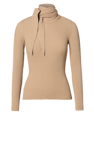 CREPE KNIT CRAVAT SWEATER