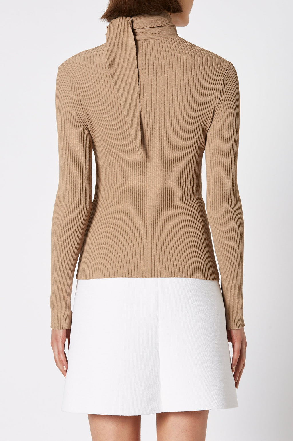 CREPE KNIT CRAVAT SWEATER