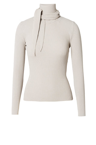 CREPE KNIT CRAVAT SWEATER