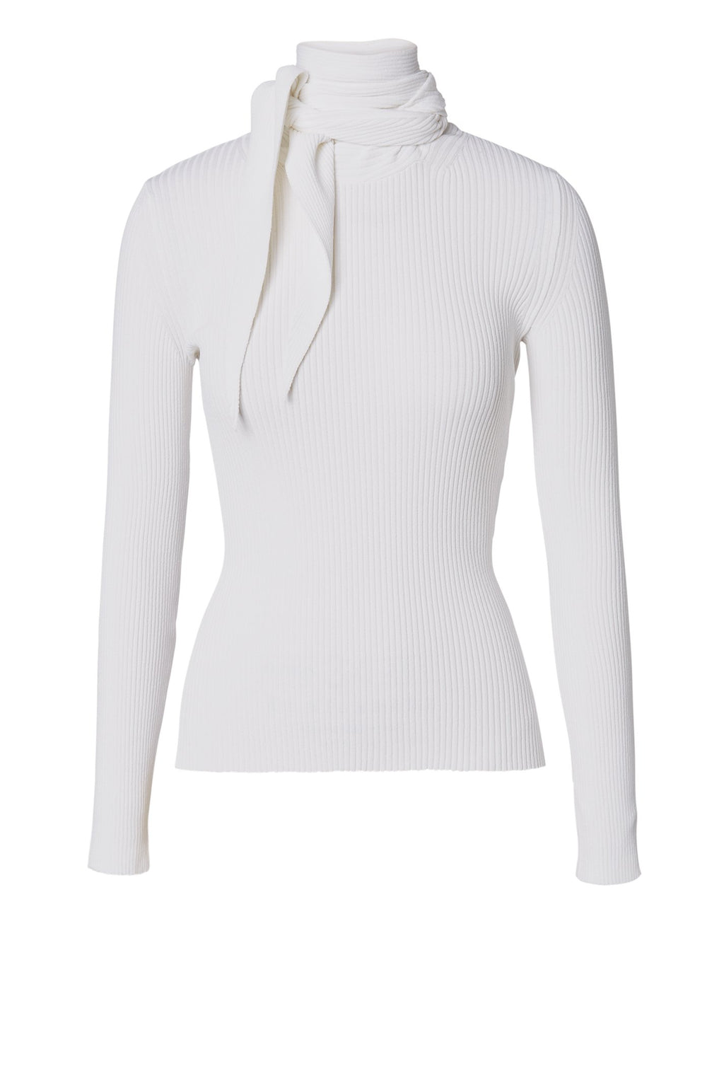 CREPE KNIT CRAVAT SWEATER