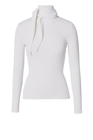 CREPE KNIT CRAVAT SWEATER