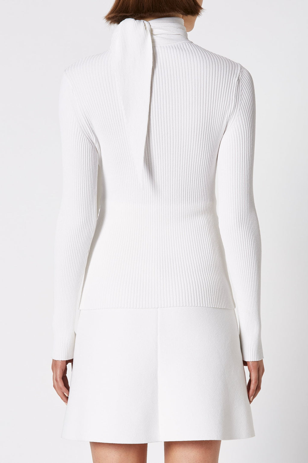 CREPE KNIT CRAVAT SWEATER