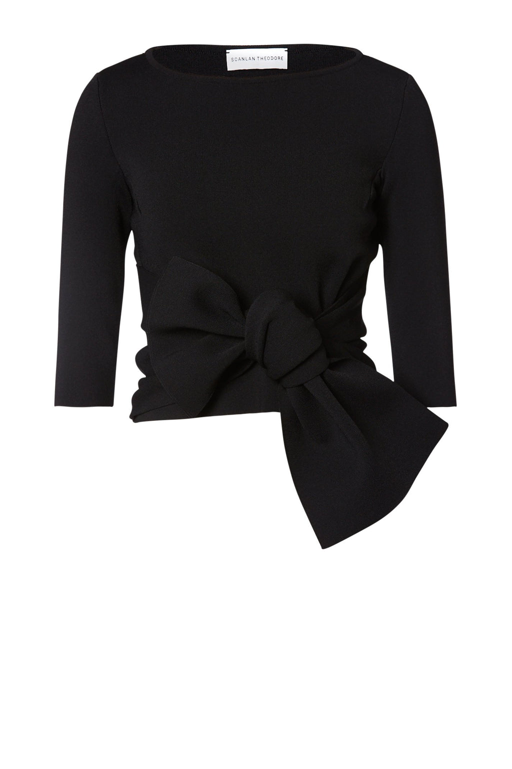 CREPE KNIT TIE FRONT TOP
