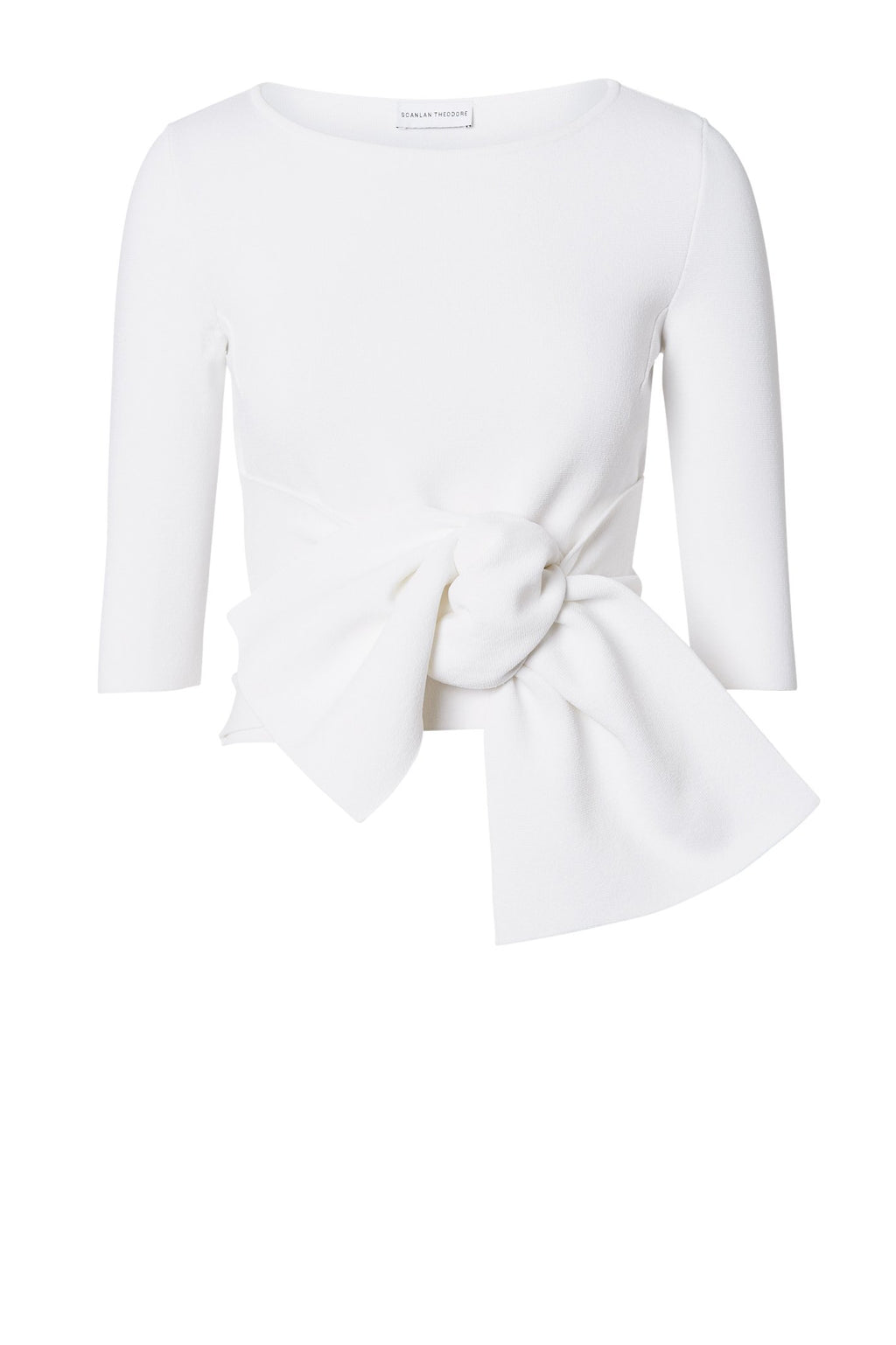 CREPE KNIT TIE FRONT TOP