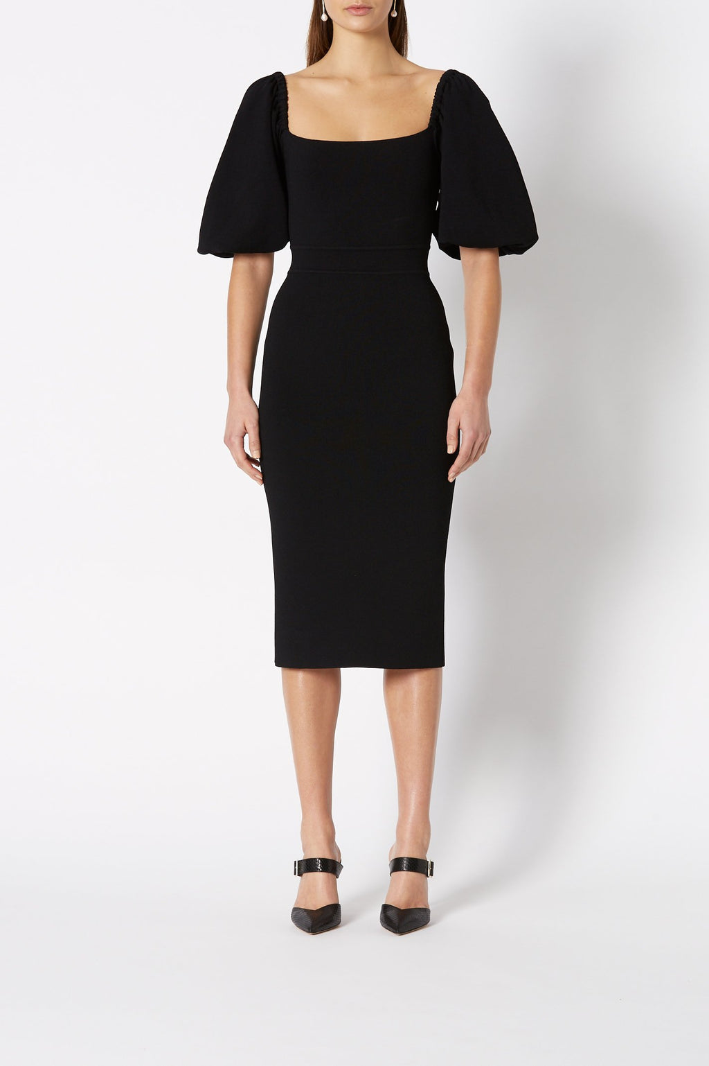 CREPE KNIT COUPE SLV DRESS