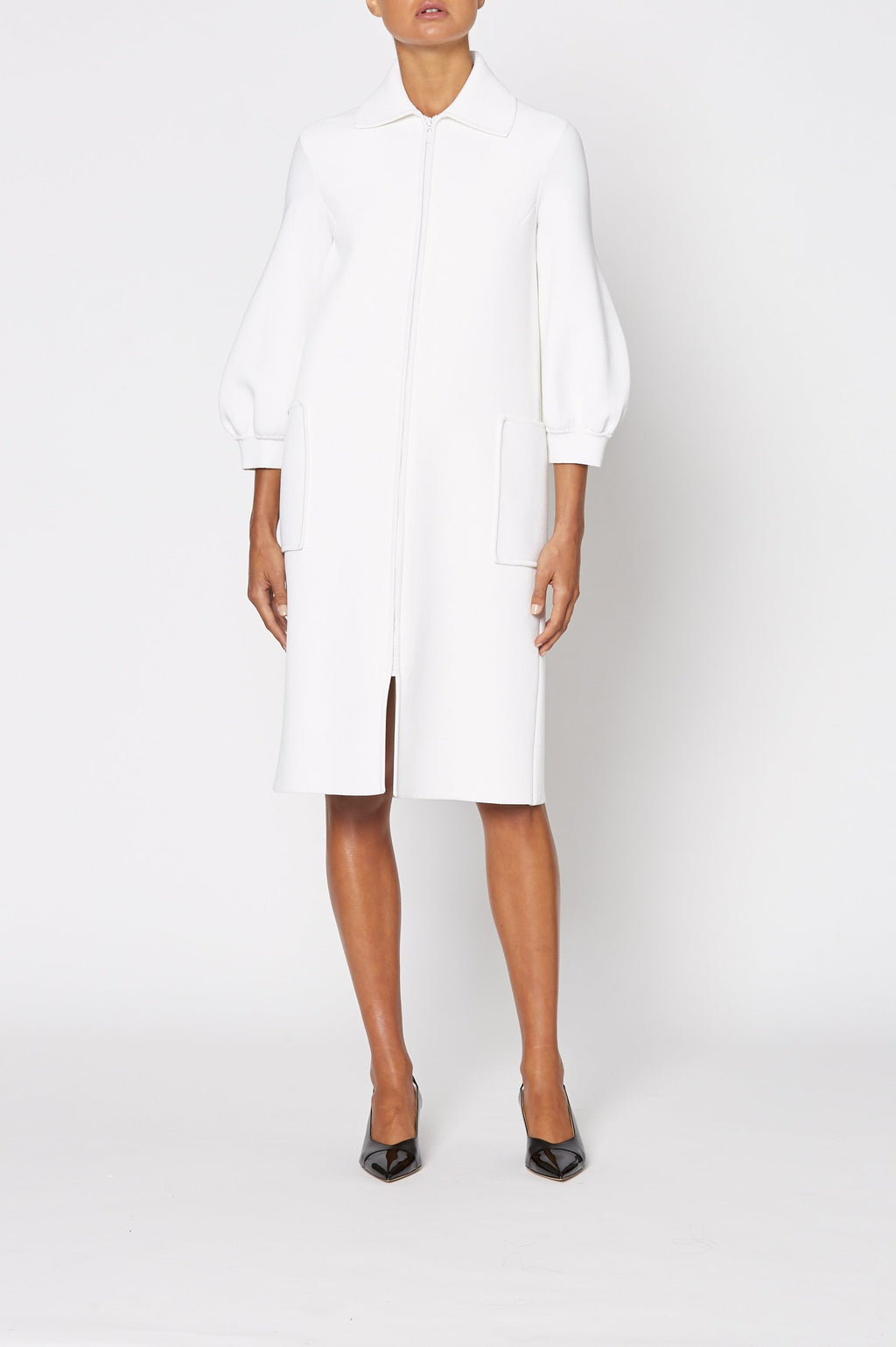 CREPE KNIT COCOON SLV COAT