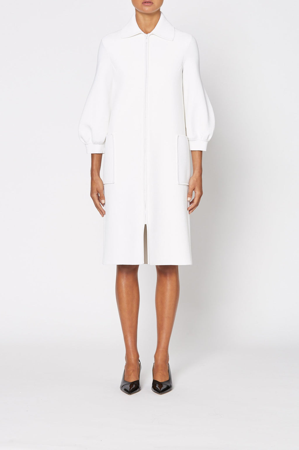 CREPE KNIT COCOON SLV COAT