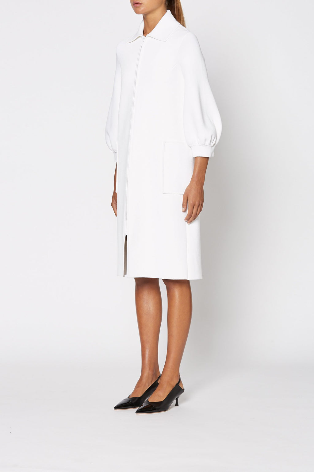 CREPE KNIT COCOON SLV COAT