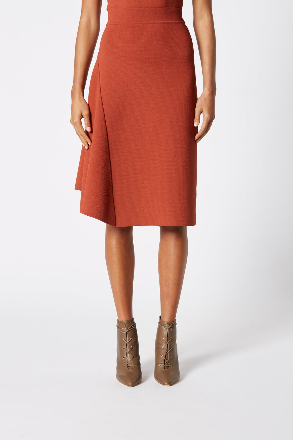 CREPE KNIT PANEL SKIRT