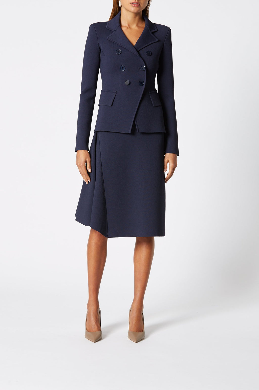 CREPE KNIT PANEL SKIRT