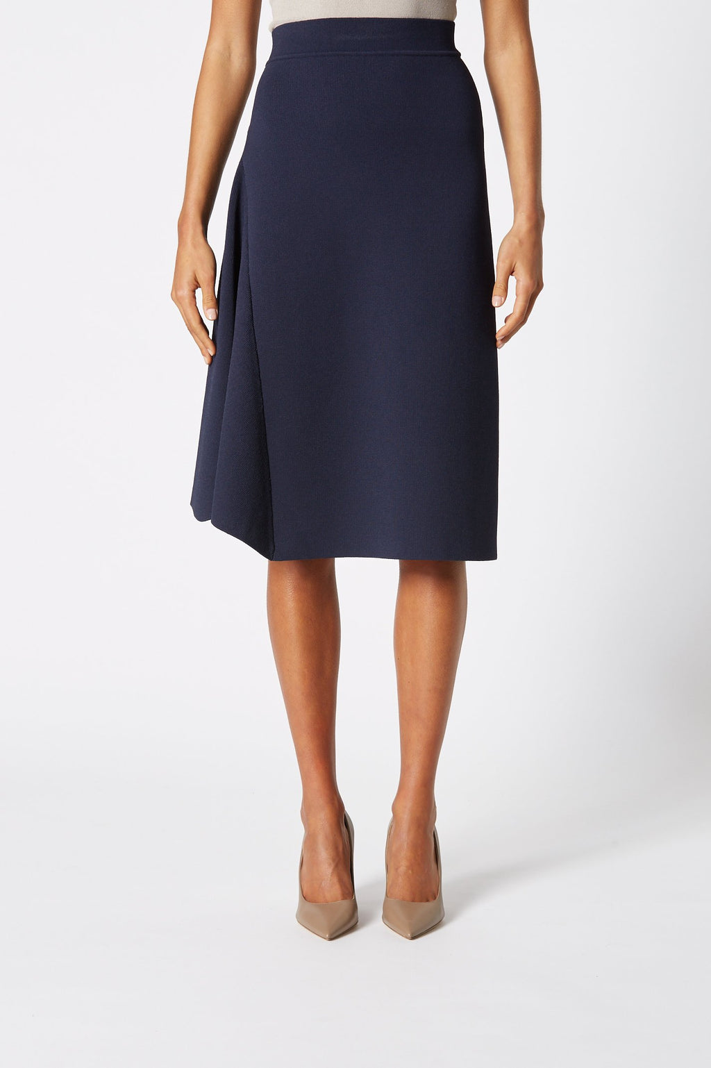 CREPE KNIT PANEL SKIRT