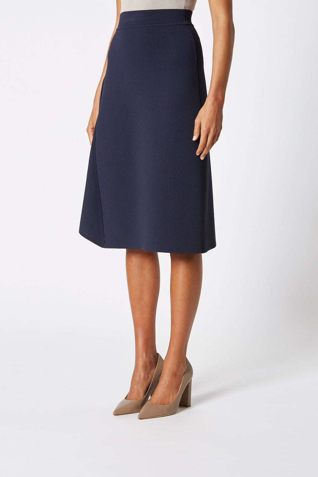 CREPE KNIT PANEL SKIRT