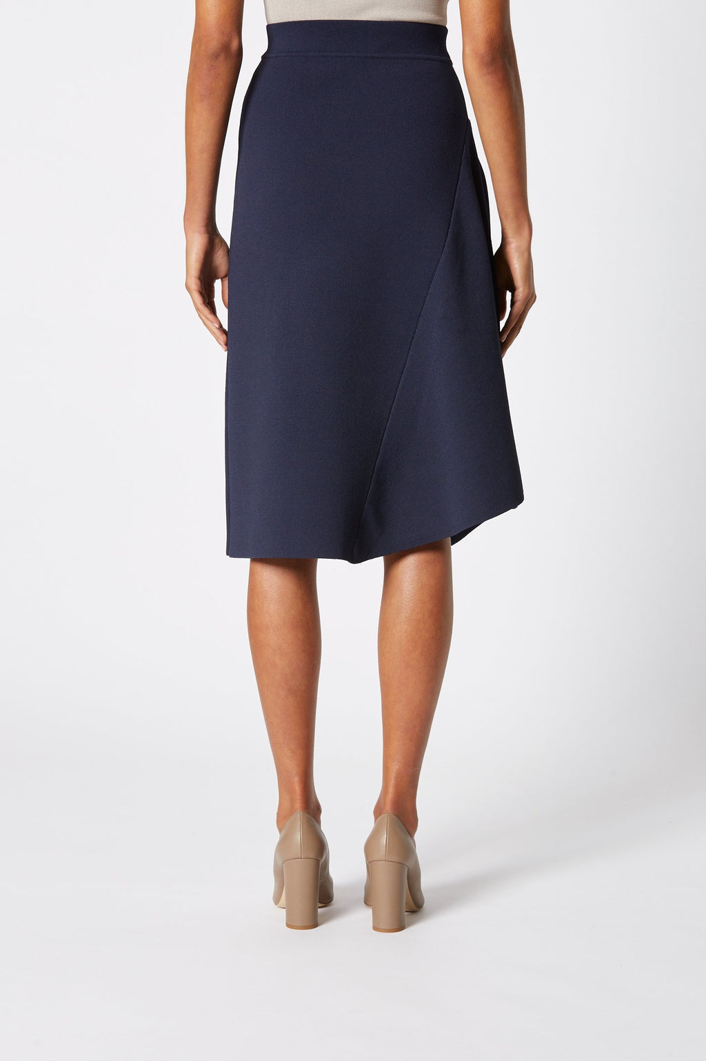 CREPE KNIT PANEL SKIRT