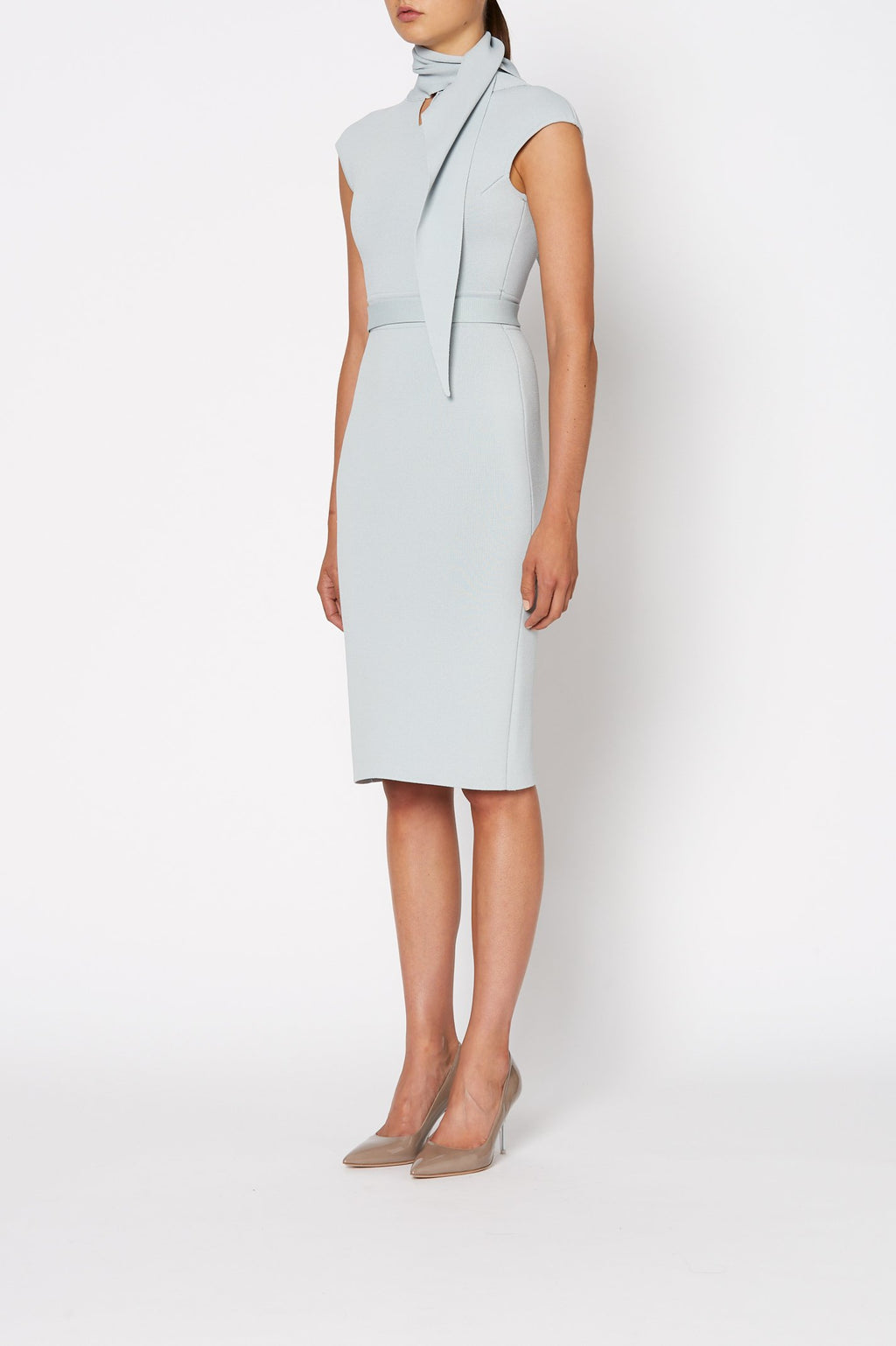 CREPE KNIT CRAVAT DRESS