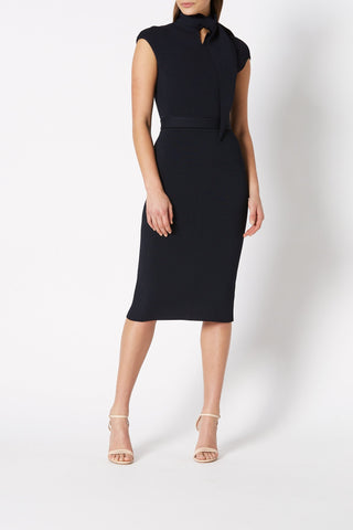 CREPE KNIT CRAVAT DRESS
