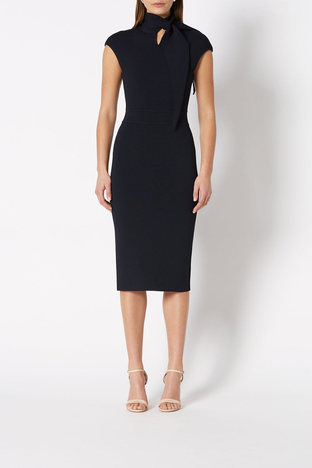CREPE KNIT CRAVAT DRESS