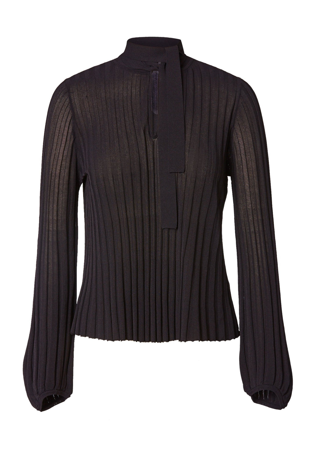 PLEATED RIB TIE NECK TOP 16