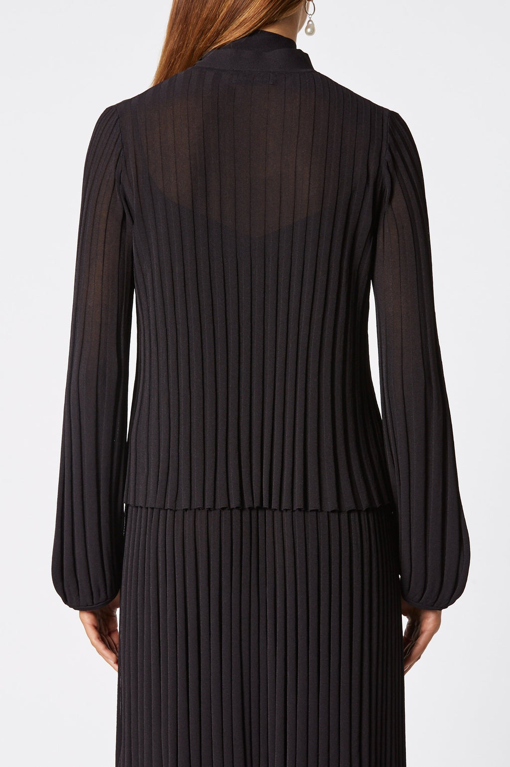 PLEATED RIB TIE NECK TOP 16