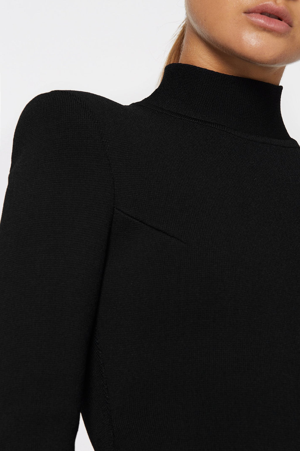 CREPE KNIT TAILORED MINI DRESS