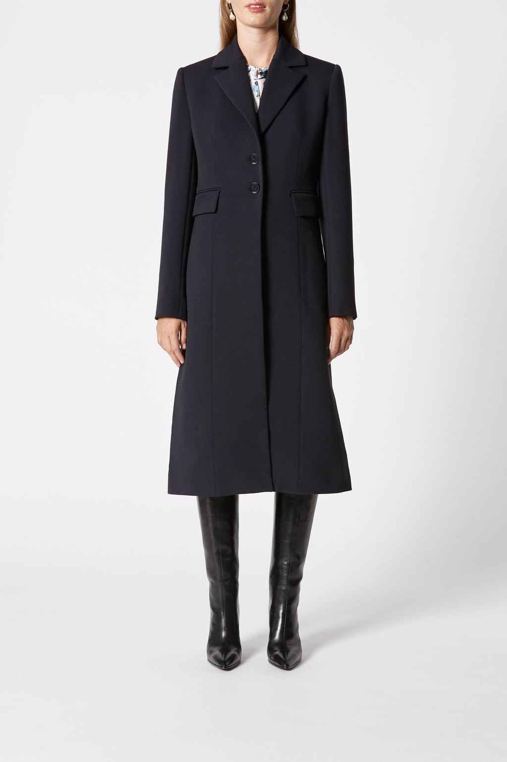 TWILL WOOL DRESS COAT