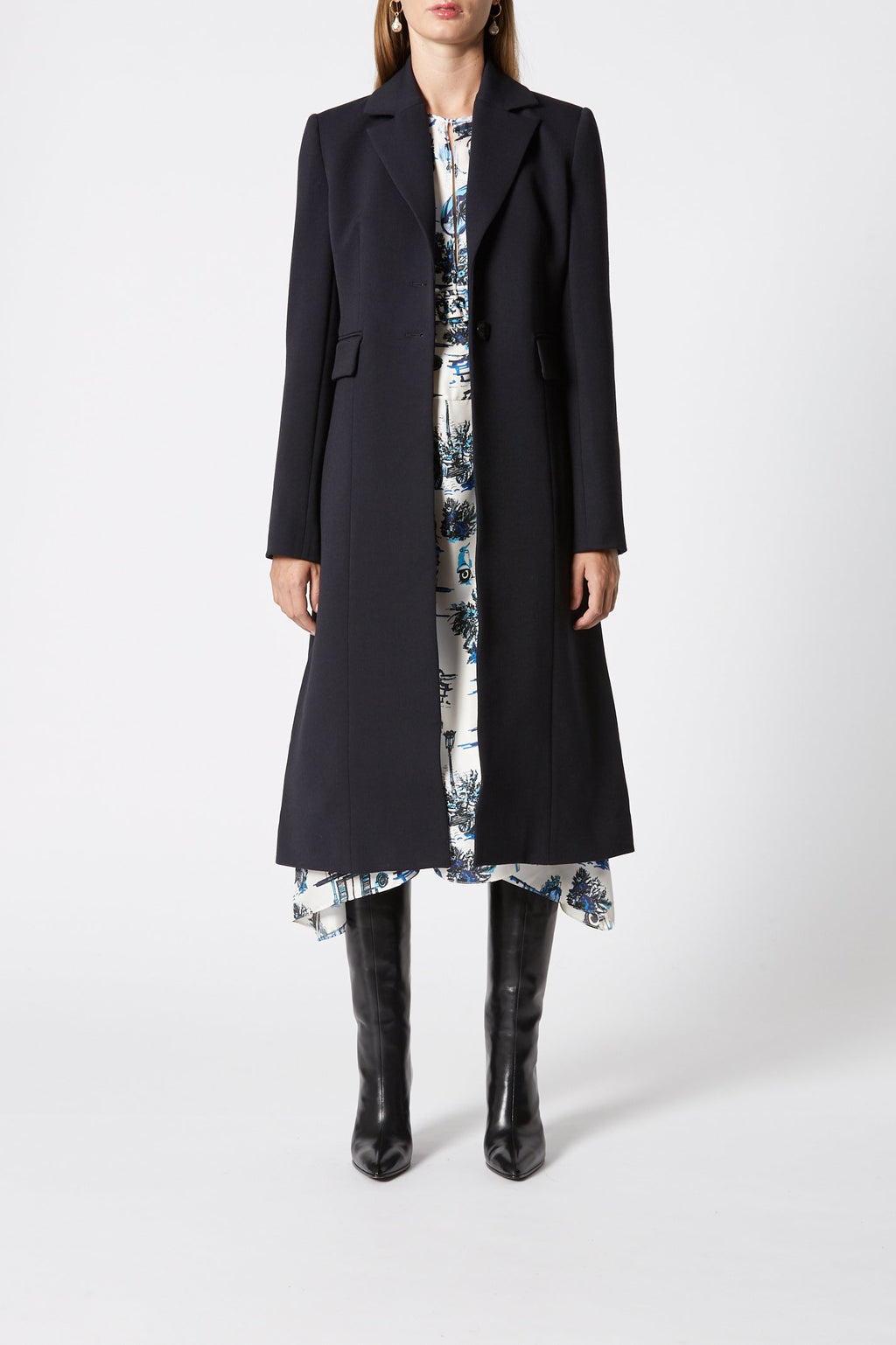 TWILL WOOL DRESS COAT