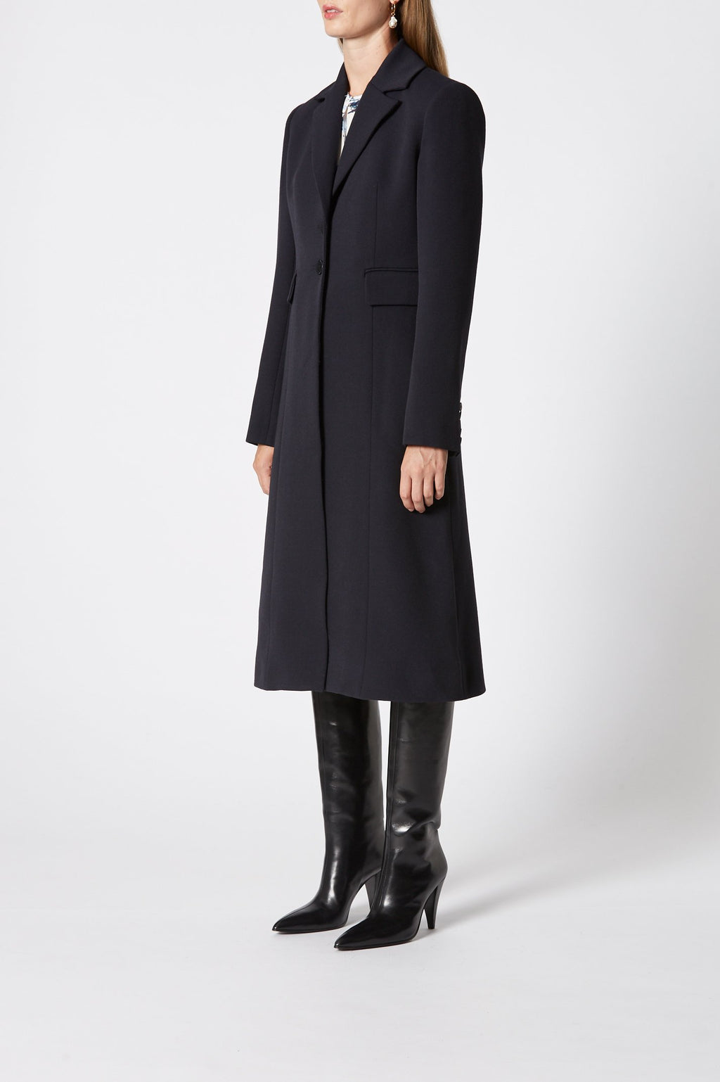 TWILL WOOL DRESS COAT