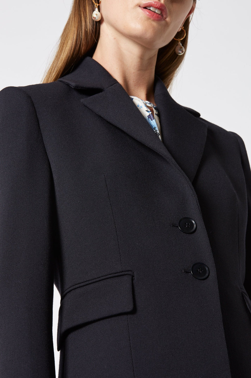 TWILL WOOL DRESS COAT